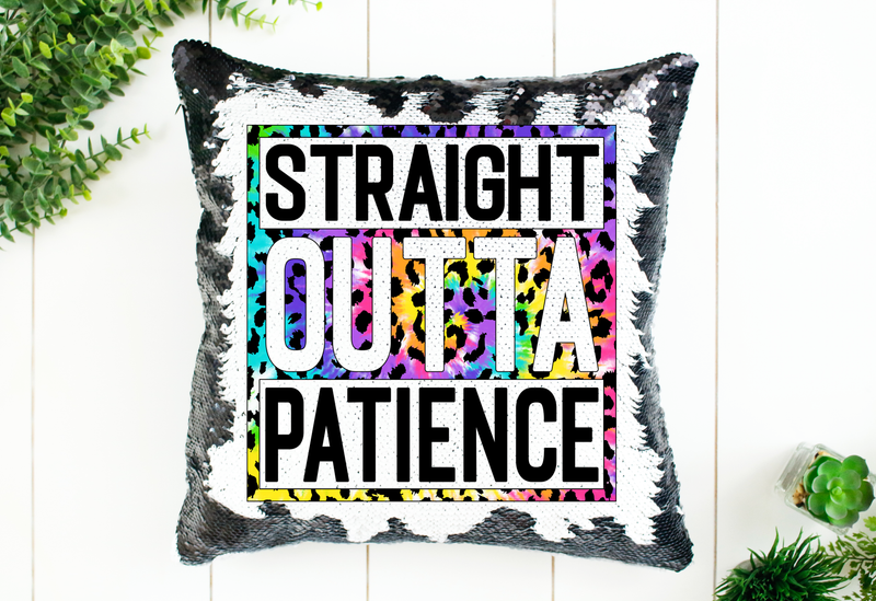 Straight Out of Patience Sequin Pillow