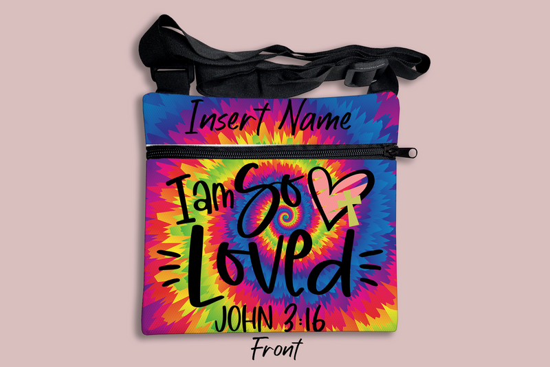 I am so loved (John 3:16) Cross Body Bag + FREE Bookmark