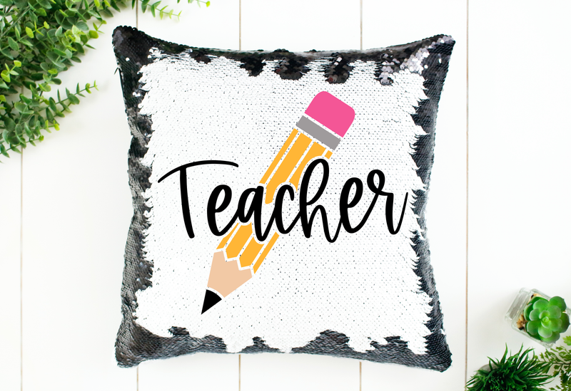 Teacher Sequin Pillow