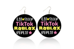 TikTok & Roblox Wooden Earrings (Kids/Tween - 5cm)