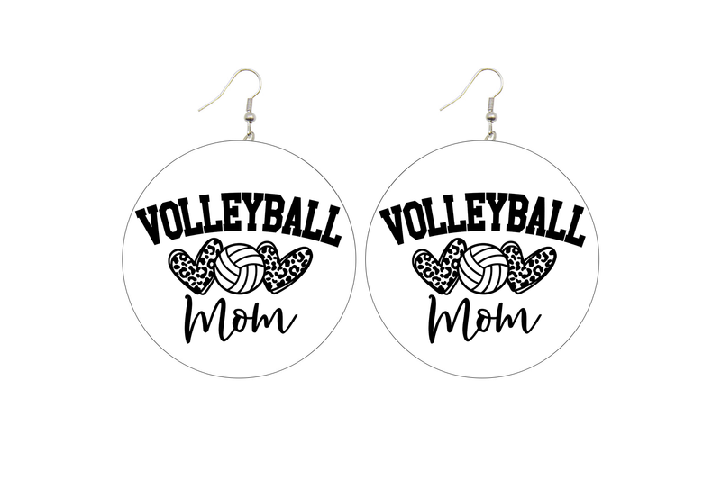 Volleyball Mom Wooden Earrings
