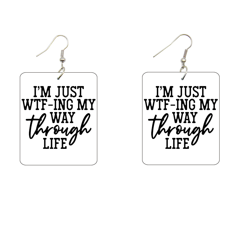 WTF-ing My Way Through Life Wooden Earrings