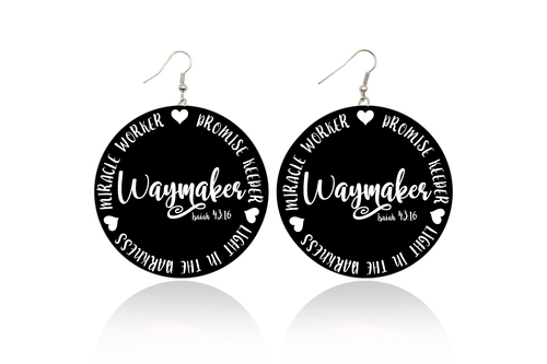 Waymaker (Isaiah 43:16) Wooden Earrings