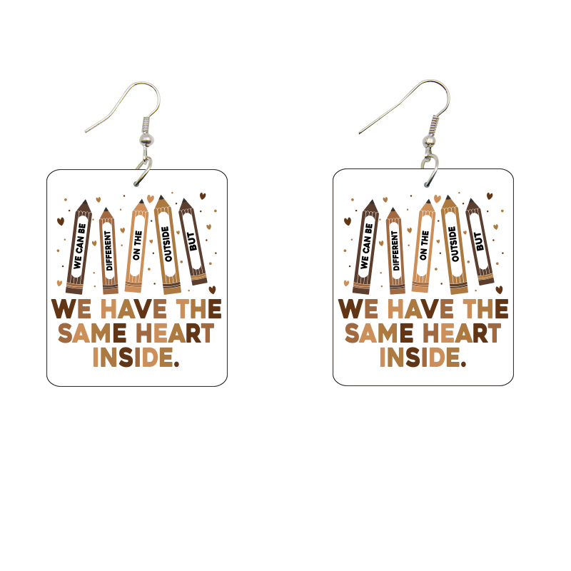 We Have the Same Heart Wooden Earrings