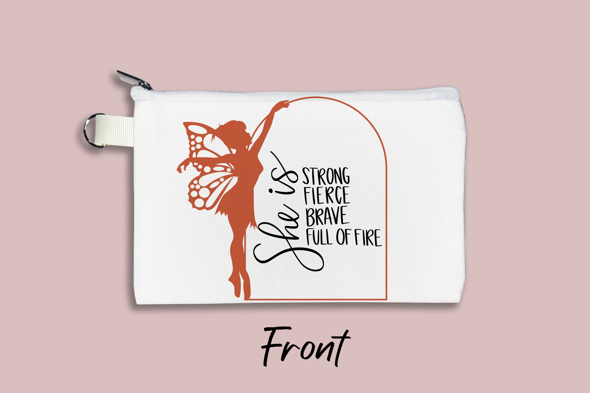 She is Strong Fierce Brave Full of Fire Fairy Personalized Cosmetic Bag