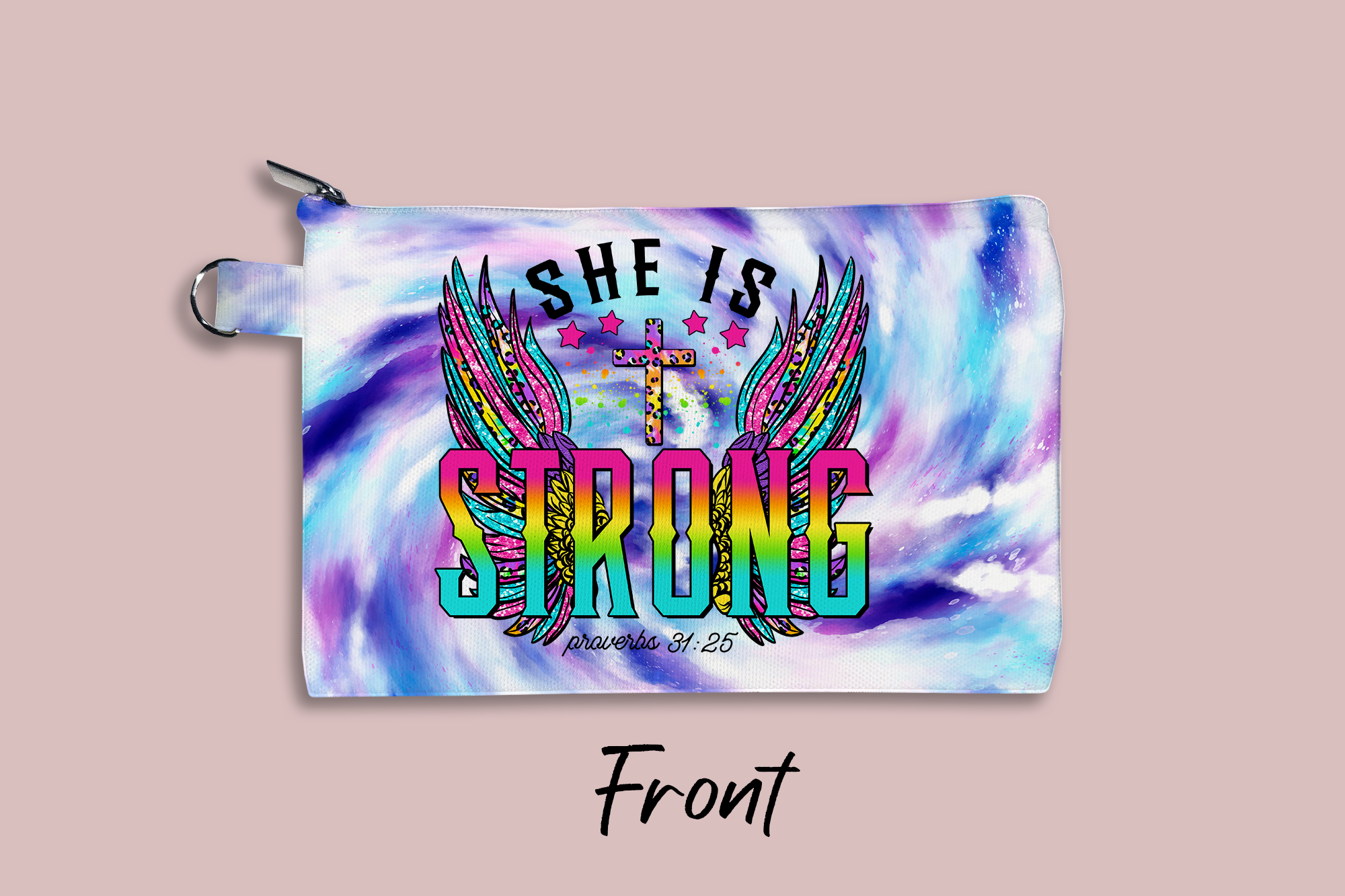 She is Strong (Proverbs 31:25) Personalized Cosmetic Bag