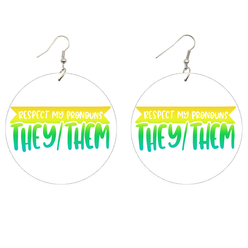 They/Them Wooden Earrings